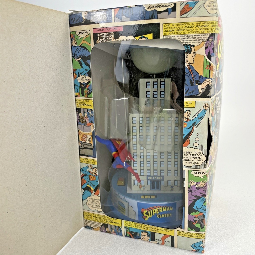 Superman Classic Wind Up Tin Toy Carousel By Schylling 2001 Unused In Box